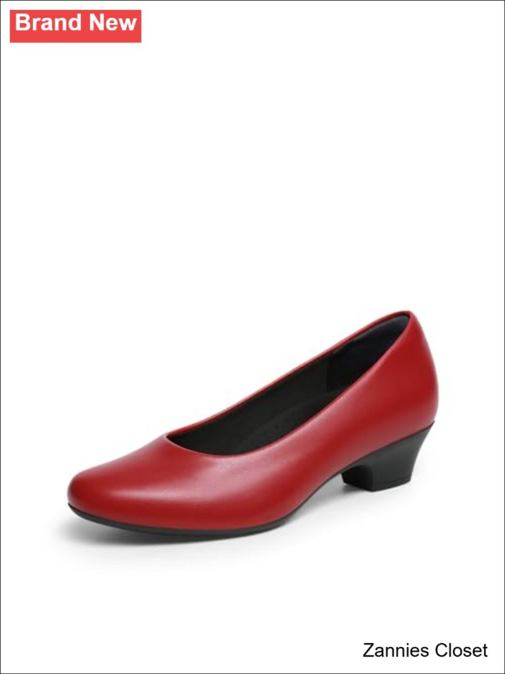 ✨ DREAM PAIRS Women's Pumps Low Heel Arch Support Faux Leather Dress Shoes
